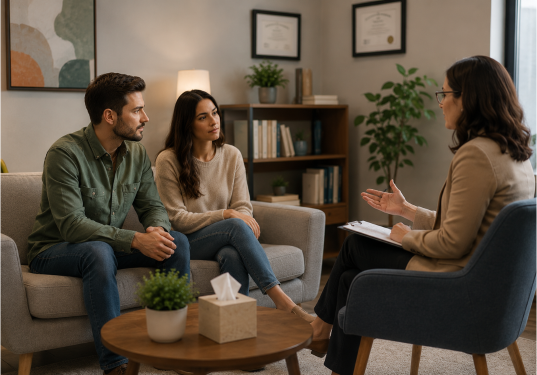 Couple in counseling — working through issues in Faridabad