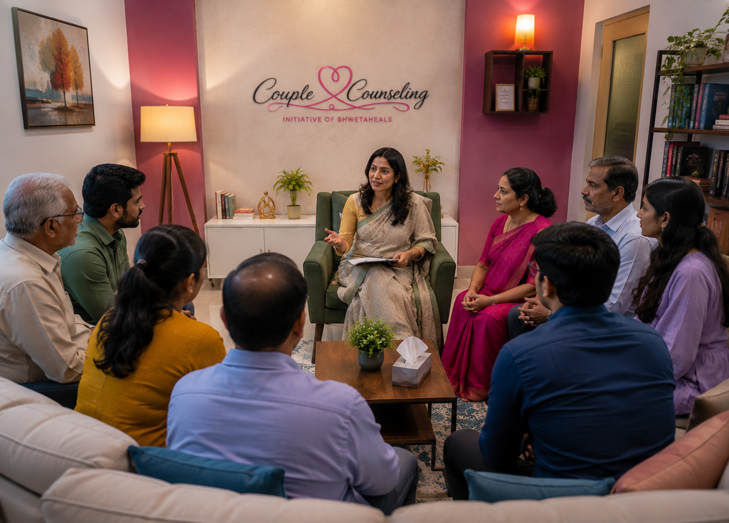 Family counseling session near Delhi NCR
